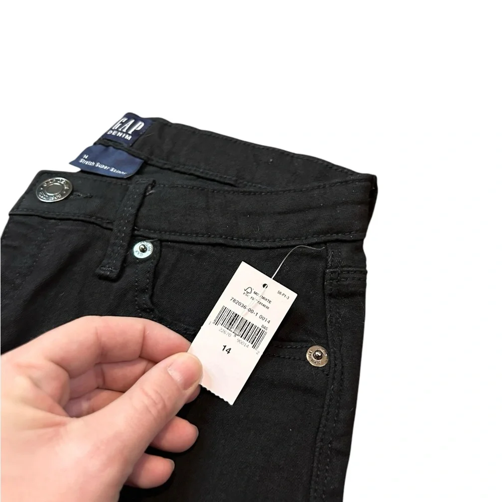 GAP girls NWT black Stretch Super Skinny pants‎ size 14